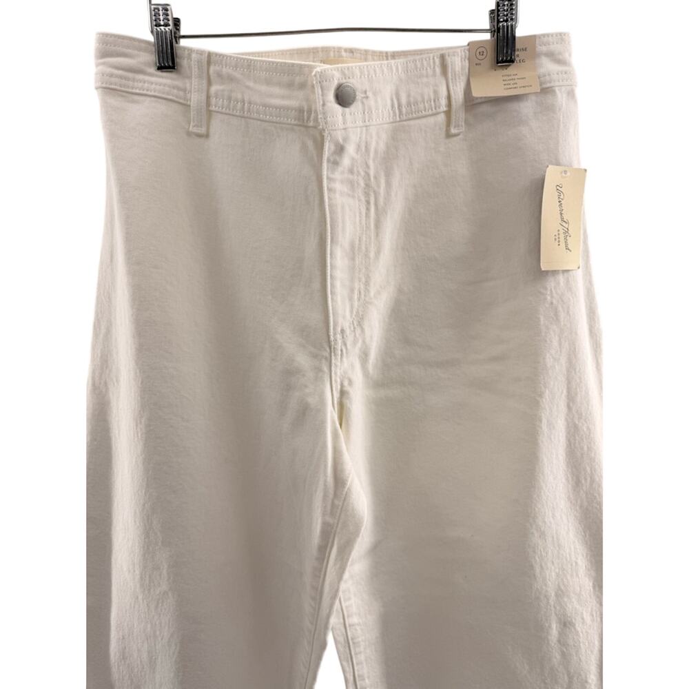 NWT High-Rise Sailor Wide Leg Ankle Jeans Relaxed Fit Universal Thread White 12 - Picture 4 of 11